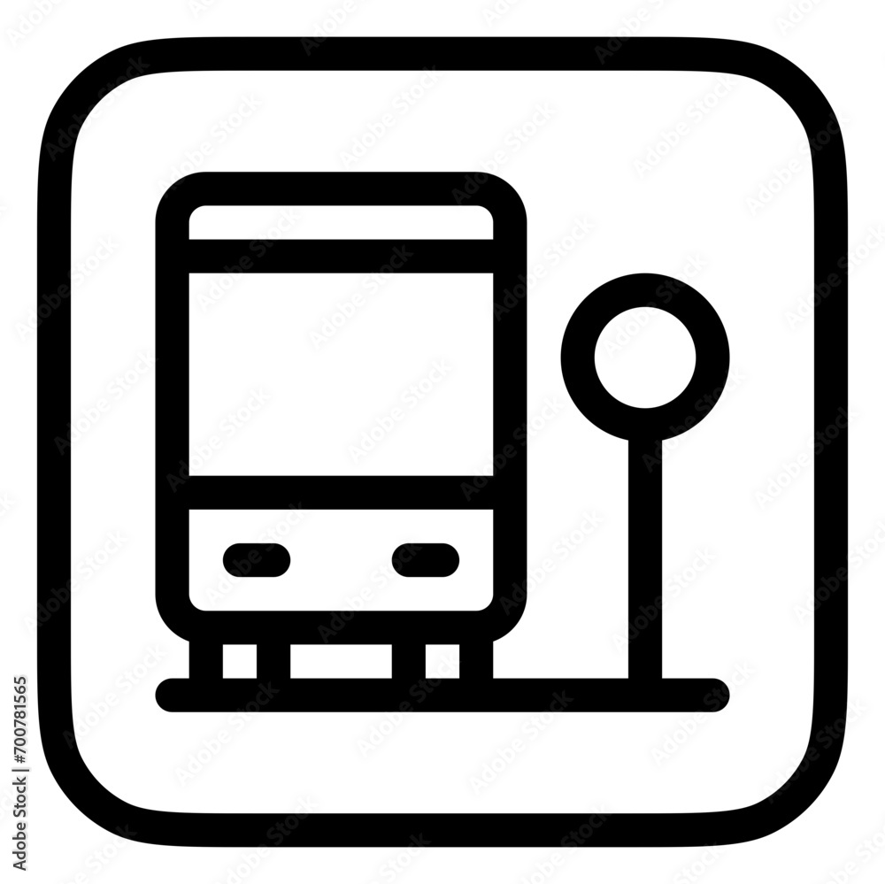 Editable bus stop, parking area vector icon. Part of a big icon set family. Perfect for web and app interfaces, presentations, infographics, etc Editable bus stop, parking area vector icon. Part of a big icon set family. Perfect for web and app interfaces, presentations, infographics, etc