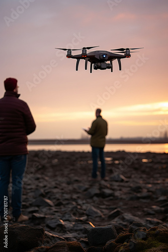 drone flying copy space photo UHD Wallpaper