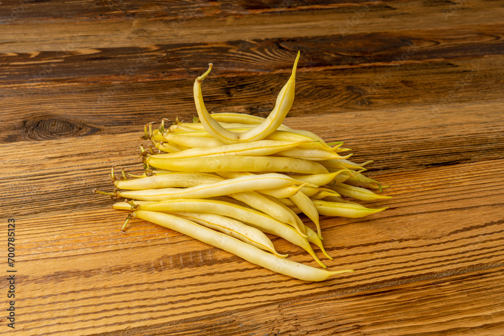 Yellow French Beans, Raw String Beans Pile, Fresh Wax Bean Pods Yellow French Beans, Raw String Beans Pile, Fresh Wax Bean Pods