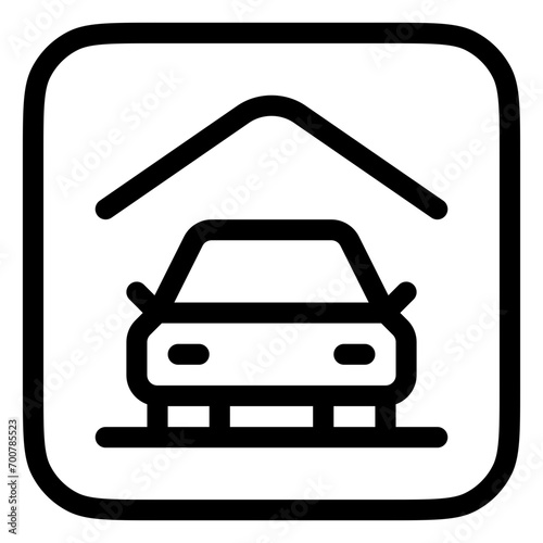 Editable parking area, garage vector icon. Property, real estate, construction, mortgage, interiors. Part of a big icon family. Perfect for web and app interfaces, presentations, infographics, etc