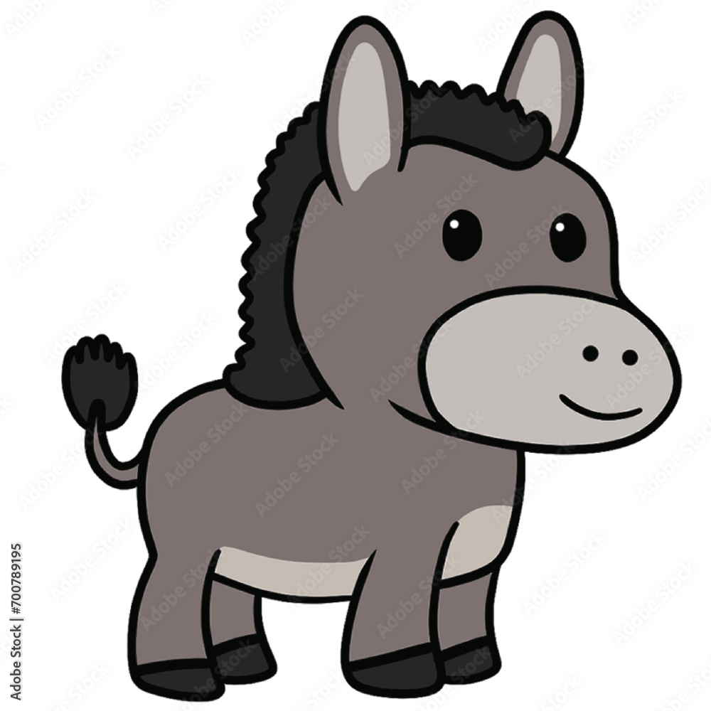 Cute Cartoon Donkey