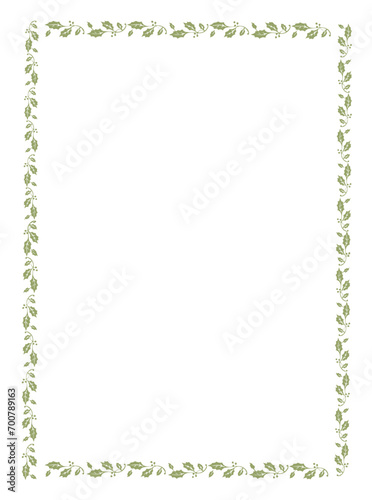 Green Vector floral leaves frame for your text and picture, frame with floral leaves ornament vector illustration