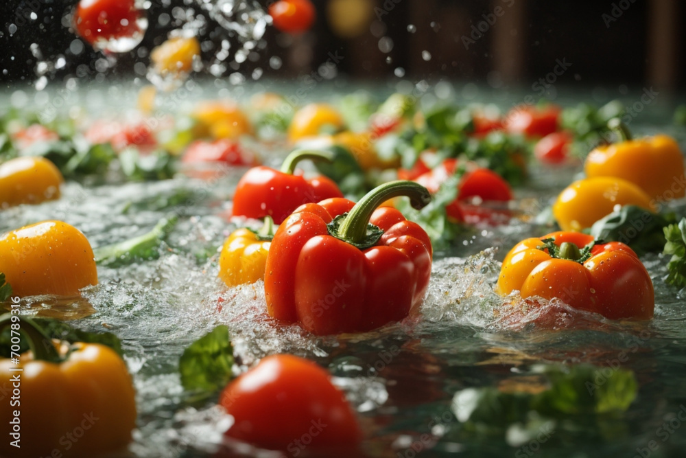vegetables in water with a fresh and vibrant appeal vegetables in water with a fresh and vibrant appeal