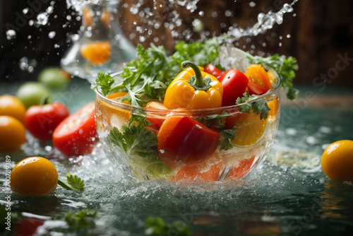vegetables in water with a fresh and vibrant appeal