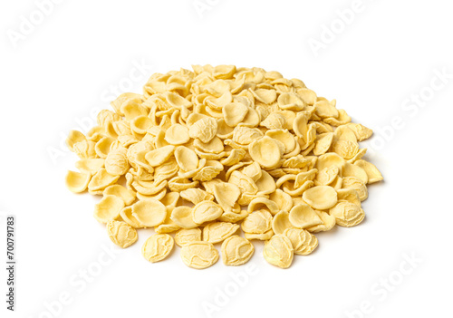 Raw Orecchiette Pasta, Homemade Dry Macaroni, Italian Recchietedde photo
