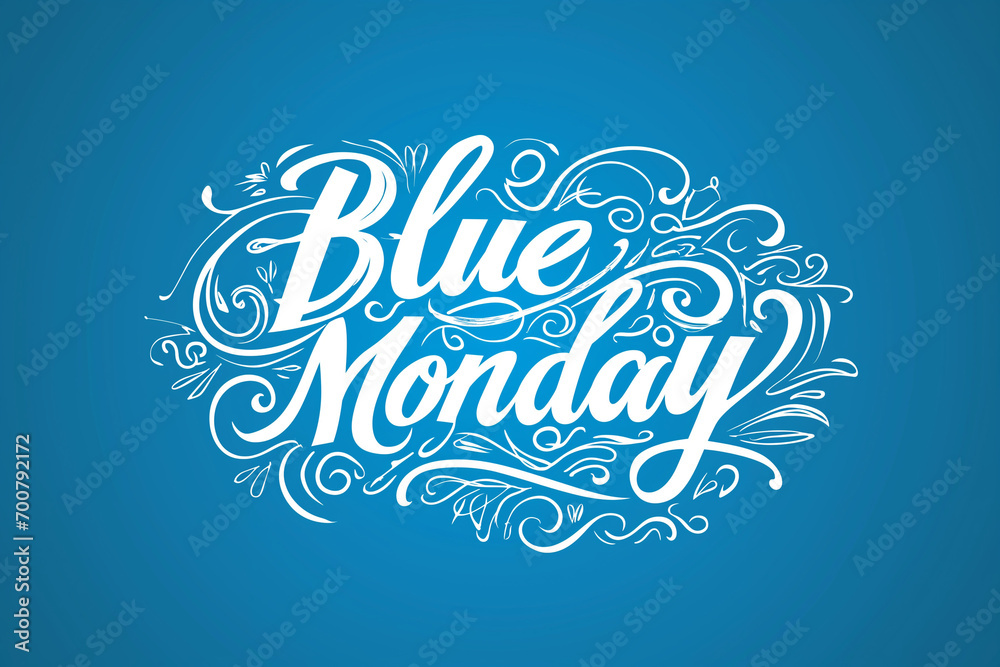 Blue Monday Calligraphy
