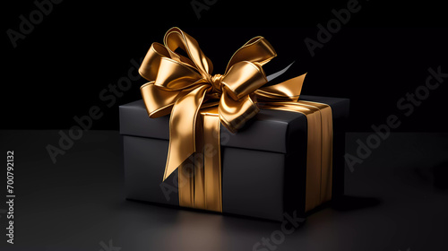 A black background with a gold bow on it's side and a black background with a gold bow on it's side