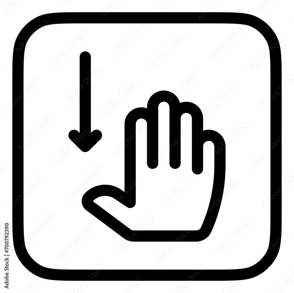 Editable four fingers swipe down vector icon. Part of a big icon set family. Perfect for web and app interfaces, presentations, infographics, etc Editable four fingers swipe down vector icon. Part of a big icon set family. Perfect for web and app interfaces, presentations, infographics, etc