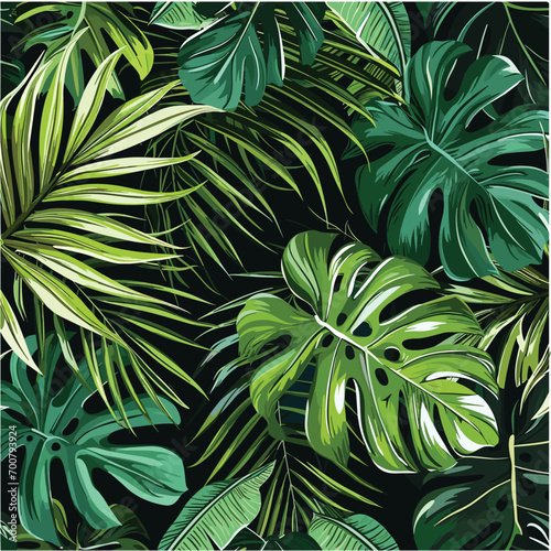 Tropical leaves seamless patern