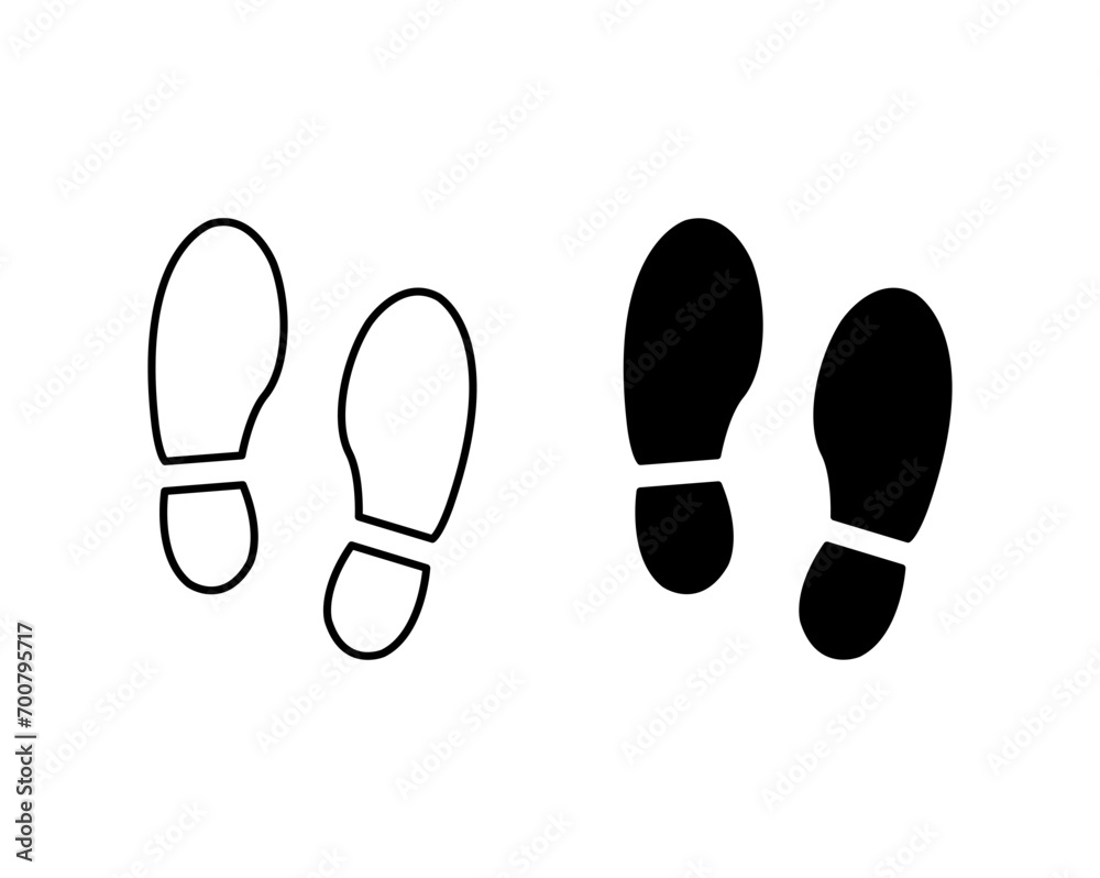 Footprint icon set. vector illustration - obrazy, fototapety, plakaty 