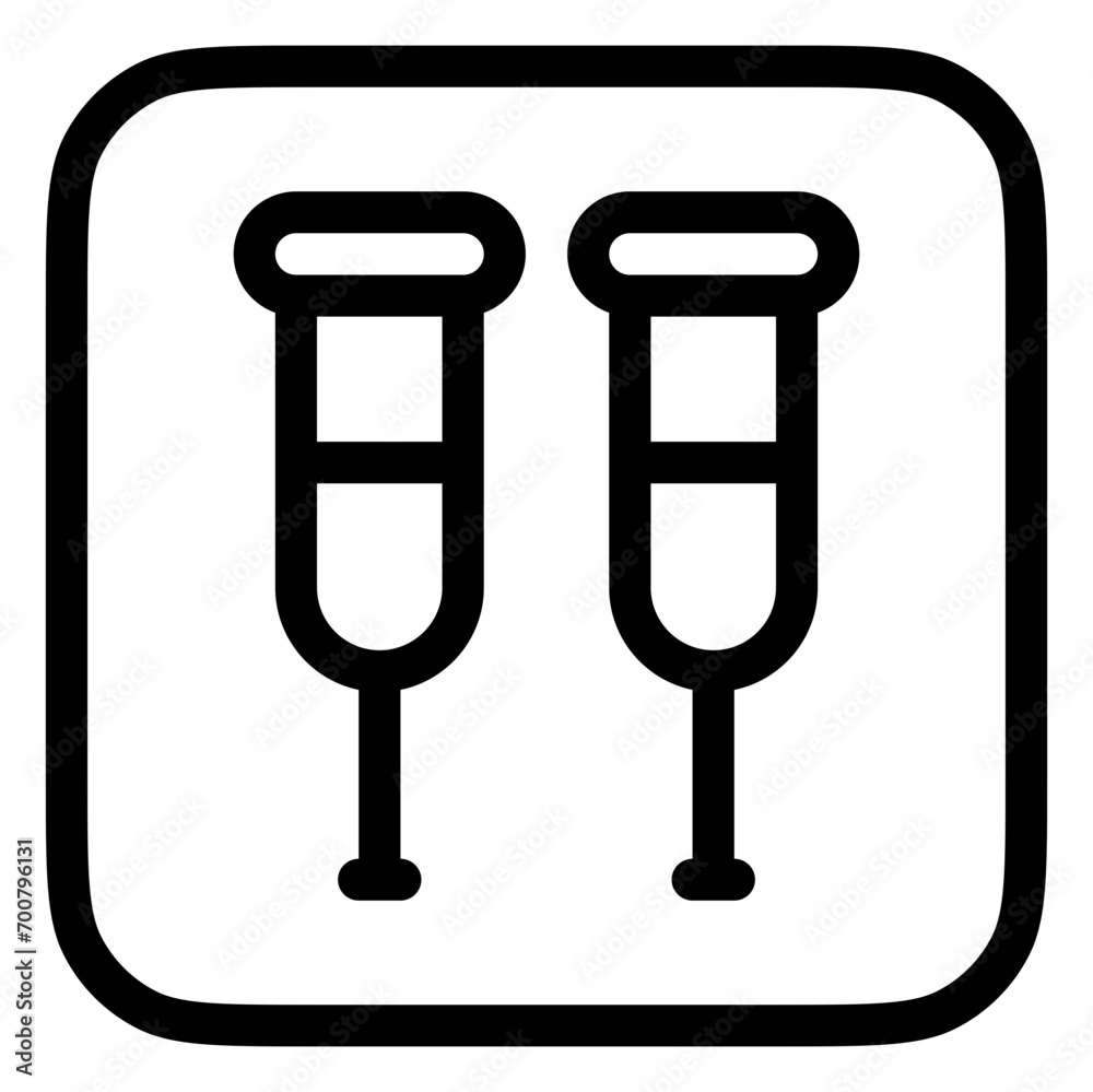 Editable crutches vector icon. Part of a big icon set family. Perfect for web and app interfaces, presentations, infographics, etc Editable crutches vector icon. Part of a big icon set family. Perfect for web and app interfaces, presentations, infographics, etc