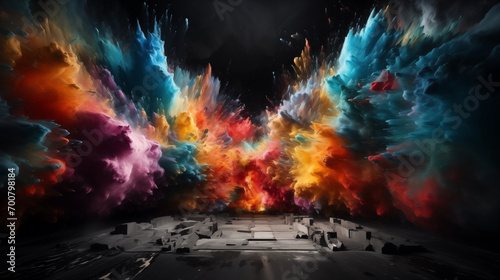 a colorful explosion  wallpaper  background  concept art