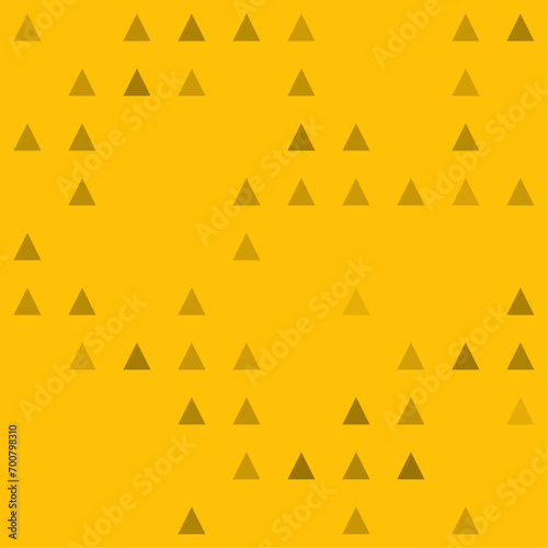 Abstract seamless geometric pattern. Mosaic background of black triangles. Evenly spaced big shapes of different color. Vector illustration on amber background