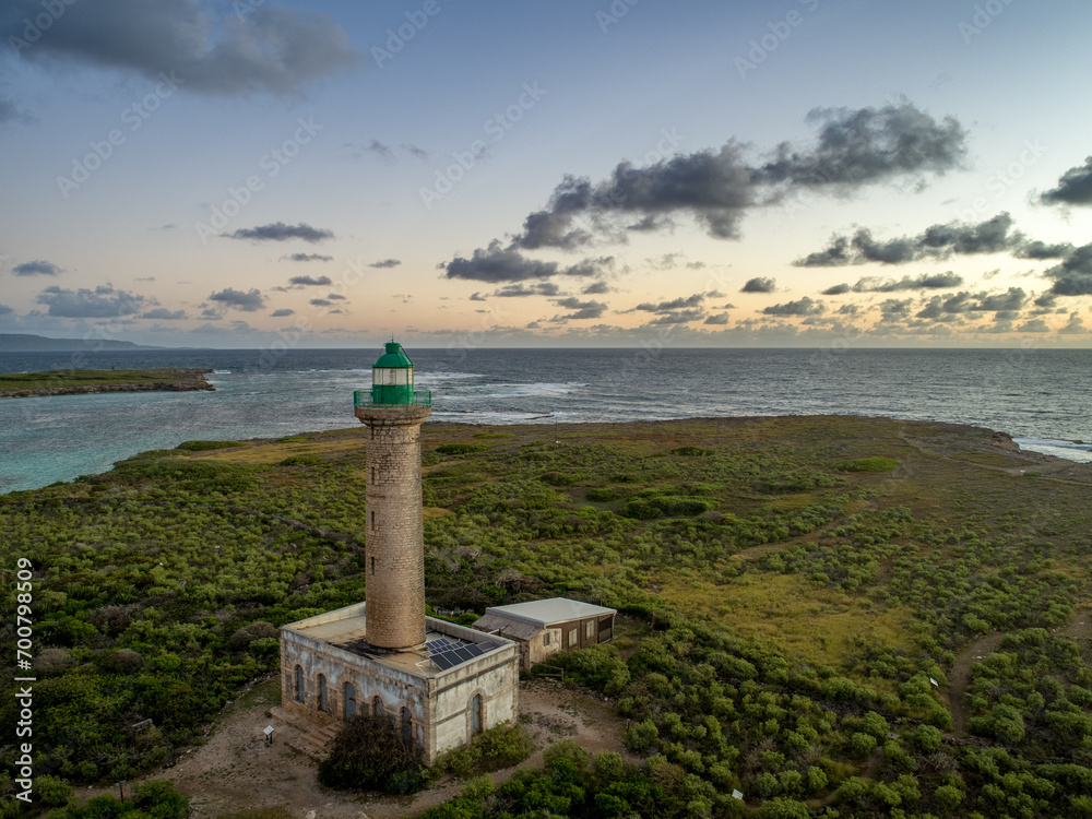 Petite Terre Islands are two small uninhabited islands located about 10 km to the south-east of the island of Guadeloupe in the Lesser Antilles with amazing lighthouse, giant turtles and iguanas