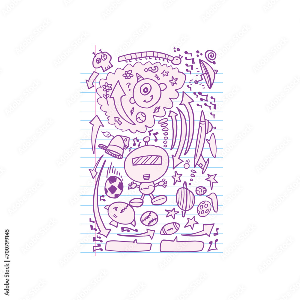 Doodle Hand Drawn Vector Illustration Art Set Doodle Hand Drawn Vector Illustration Art Set