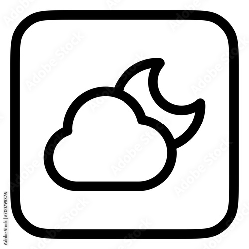 Editable night sky, moon and cloud vector icon. Part of a big icon set family. Perfect for web and app interfaces, presentations, infographics, etc