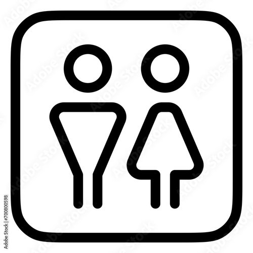 Editable couple, unisex restroom vector icon. Part of a big icon set family. Perfect for web and app interfaces, presentations, infographics, etc