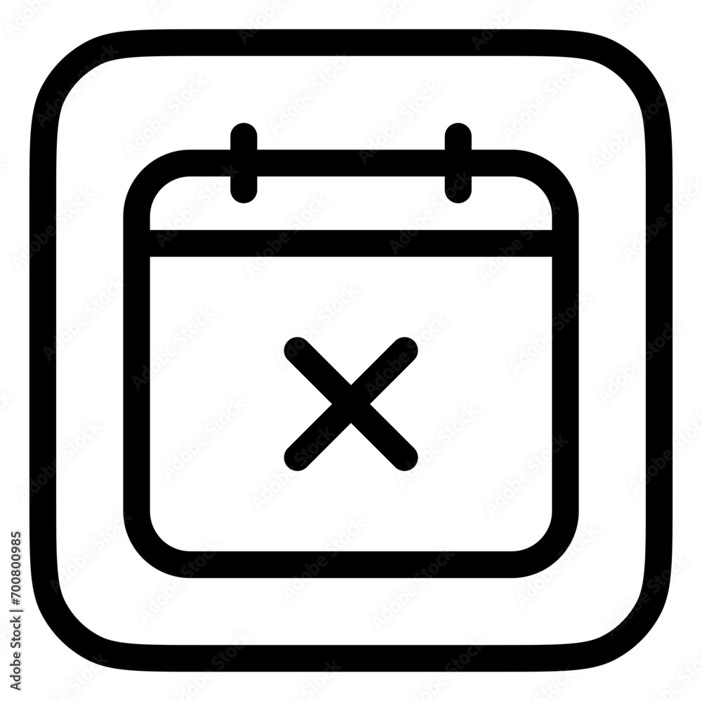 Editable vector delete calendar event icon. Part of a big icon set family. Perfect for web and app interfaces, presentations, infographics, etc Editable vector delete calendar event icon. Part of a big icon set family. Perfect for web and app interfaces, presentations, infographics, etc