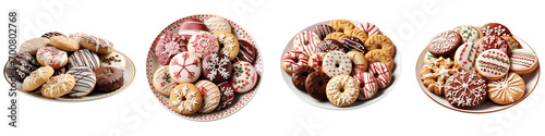 Plate of Cookies  Hyperrealistic Highly Detailed Isolated On Transparent Background Png File