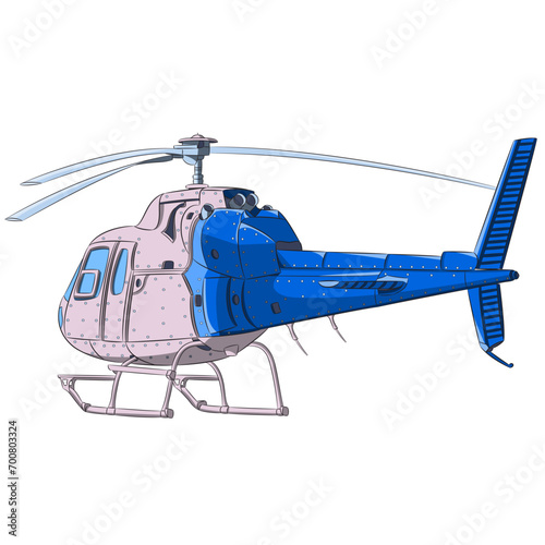 Color vector illustration of a light passenger helicopter.