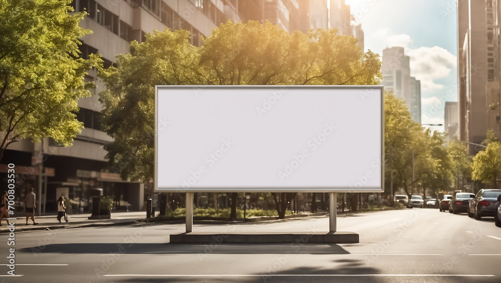 © tanya78 - Blank advertise banner on the day street © tanya78 - Blank advertise banner on the day street