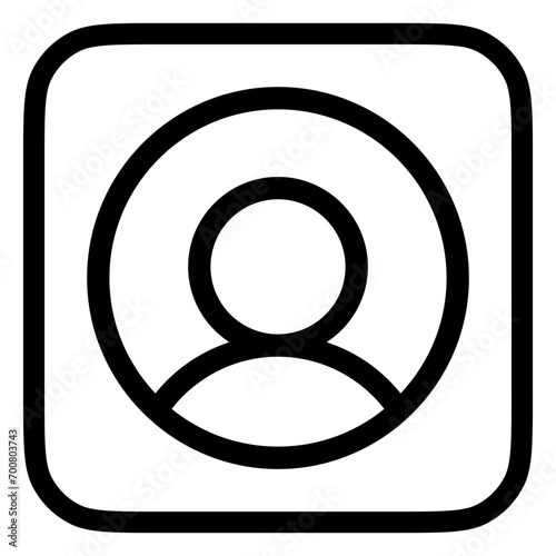 Vector user account profile icon. Black, white background. Perfect for app and web interfaces, infographics, presentations, marketing, etc.