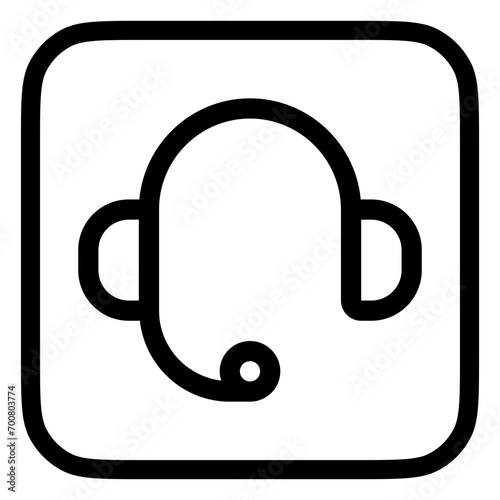 Vector headphones, customer service, call center icon. Black, white background. Perfect for app and web interfaces, infographics, presentations, marketing, etc.
