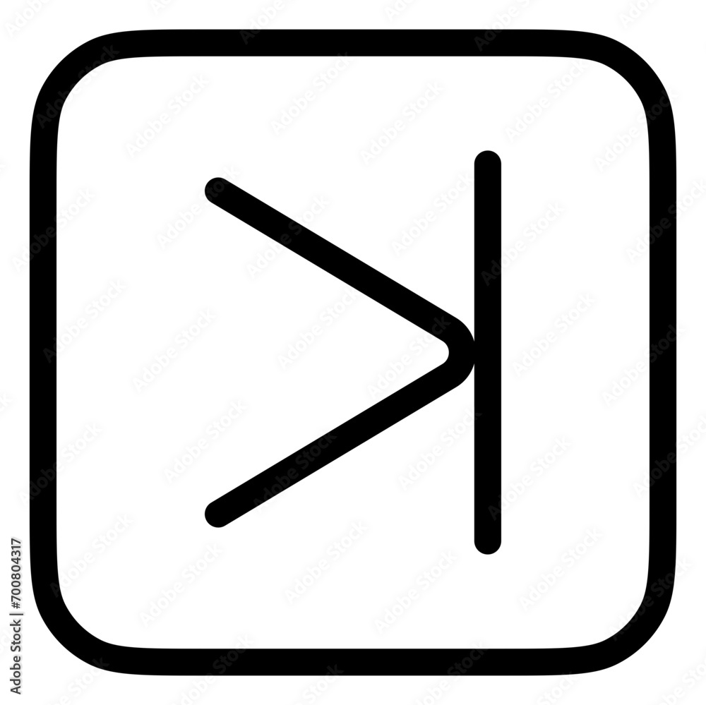 Vector arrow chevron with line right icon. Black, white background. Perfect for app and web interfaces, infographics, presentations, marketing, etc. Vector arrow chevron with line right icon. Black, white background. Perfect for app and web interfaces, infographics, presentations, marketing, etc.