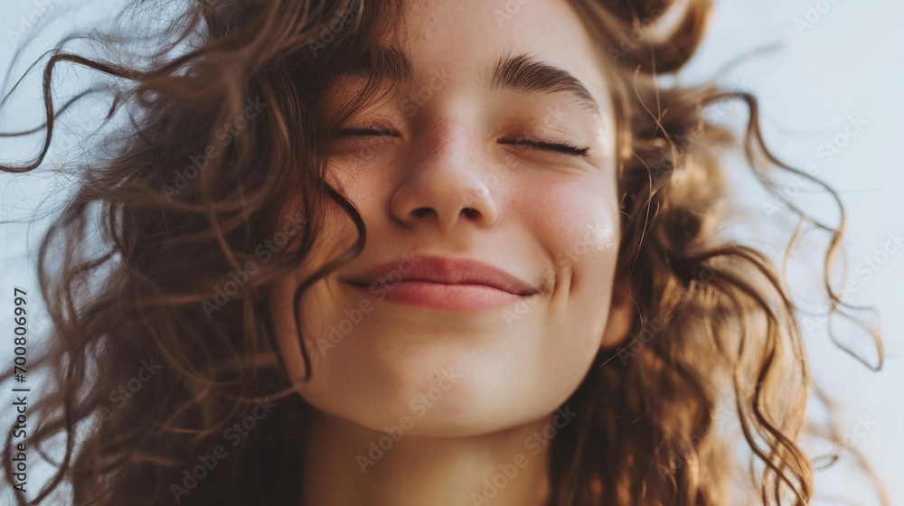 A Close Up of a Person with Curly Hair A Close Up of a Person with Curly Hair