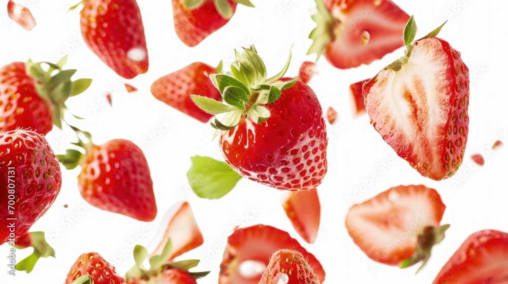 Group of Airborne Strawberries Group of Airborne Strawberries