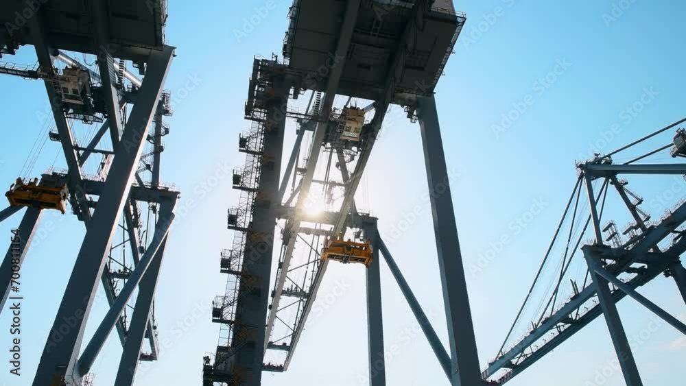 view of giant cranes in the port view of giant cranes in the port