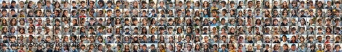 composite portrait of children of different cultures headshots  including all ethnic  racial  and geographic types of children in the world outside a city street