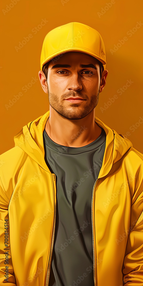 Portrait of a guy on a yellow background Portrait of a guy on a yellow background