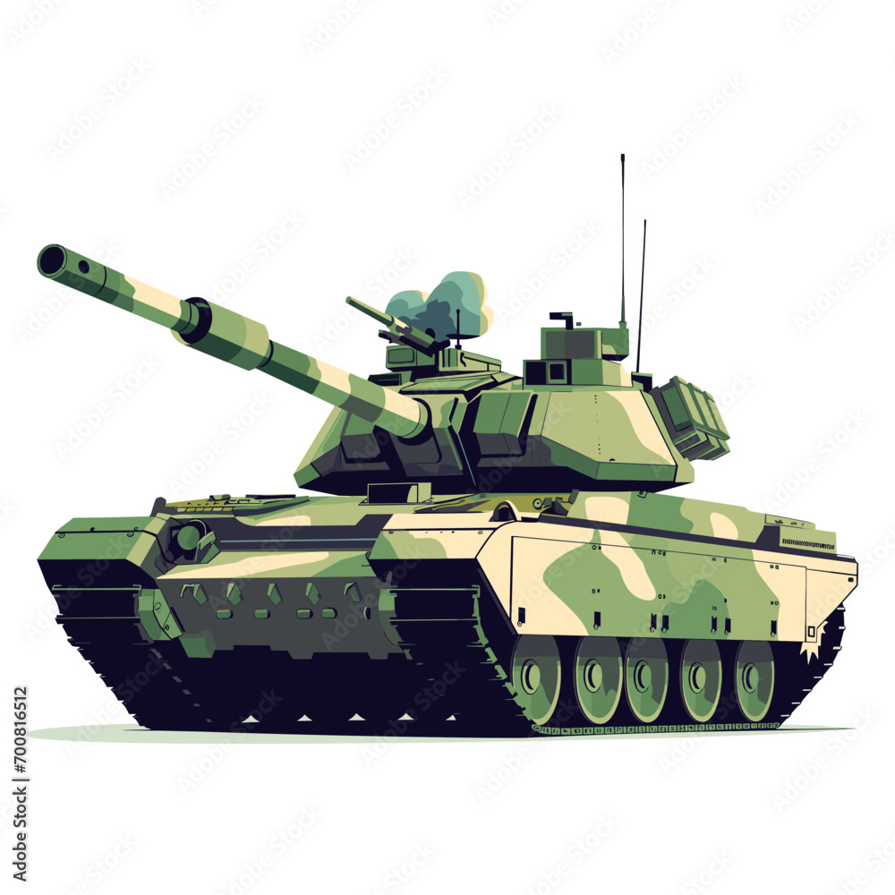 Tank on a white background, vector in minimalism Tank on a white background, vector in minimalism