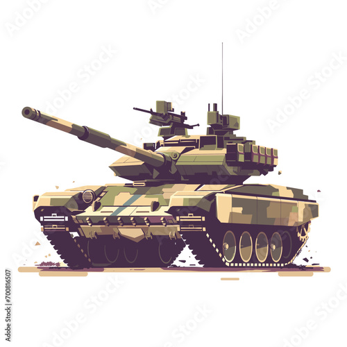 Tank on a white background, vector in minimalism