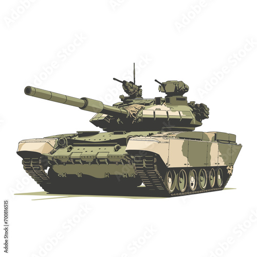 Tank on a white background, vector in minimalism