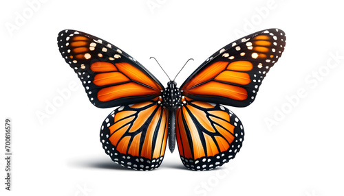 Monarch butterfly isolated white background