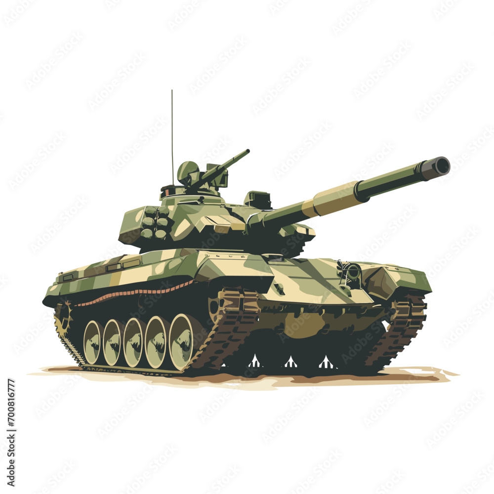 Tank on a white background, vector in minimalism Tank on a white background, vector in minimalism