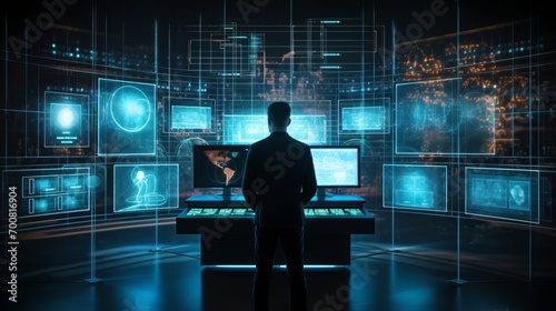 Digital Mastery: Empowering Insights in a Futuristic Control Room
