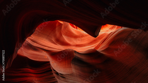 Canyon background looks like a fish in famous Antelope Canyon near Page Arizona USA