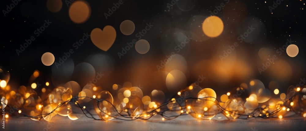 Golden Glittering Heart: A Luxurious and Elegant Banner Template with Smooth Lines, Bokeh, and Captivating Stars, Creating a Space for Text Golden Glittering Heart: A Luxurious and Elegant Banner Template with Smooth Lines, Bokeh, and Captivating Stars, Creating a Space for Text