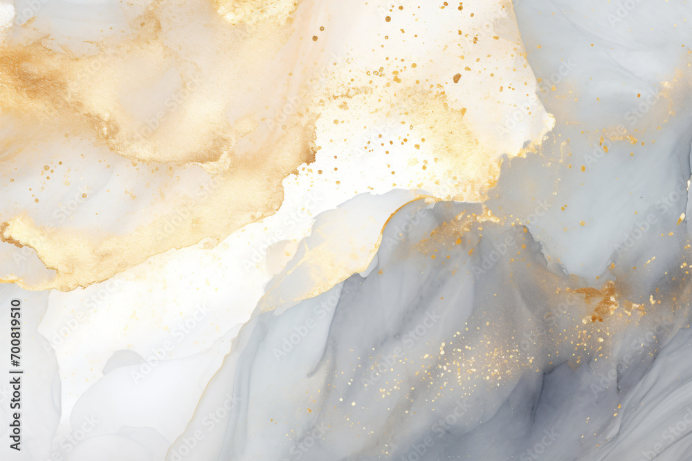 Ethereal blend of gold, gray ink watercolor textures in tranquil motion. Ethereal blend of gold, gray ink watercolor textures in tranquil motion.