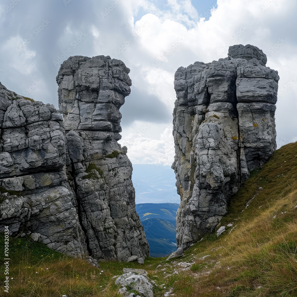 Geomorphologic rocky structures landmark in Bucegi Mountains, Romania. Geomorphologic rocky structures landmark in Bucegi Mountains, Romania.