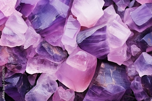 Purple and violet stones macro detail texture. Captivating amethyst crystals.