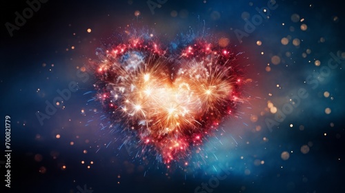 Explosions of Love: Mesmerizing Heart Firework Illuminates the Night Sky with Passion and Joy