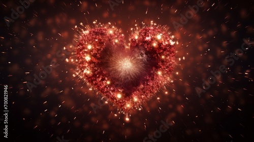 Explosions of Love: Mesmerizing Heart Firework Illuminates the Night Sky with Passion and Joy