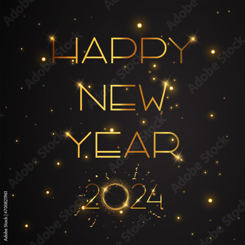 Happy new year 2024 shine background or happy new year 2024