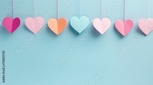 Whimsical Paper Heart Mobile: A Delicate Dance of Love and Joy in Pastel Hues