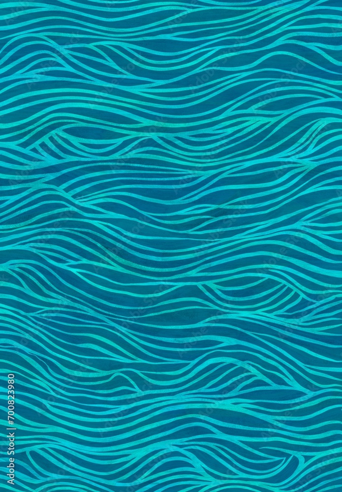 blue waves painting for book cover