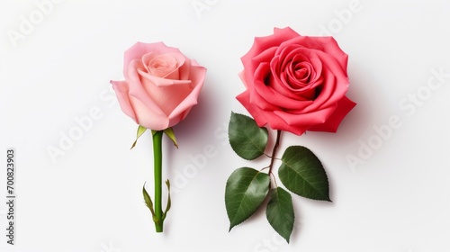 Love in Full Bloom  A Mesmerizing Valentine s Card with Red and Pink Roses on a Serene White Background